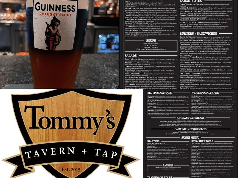 Tommys Tavern + Tap Menu