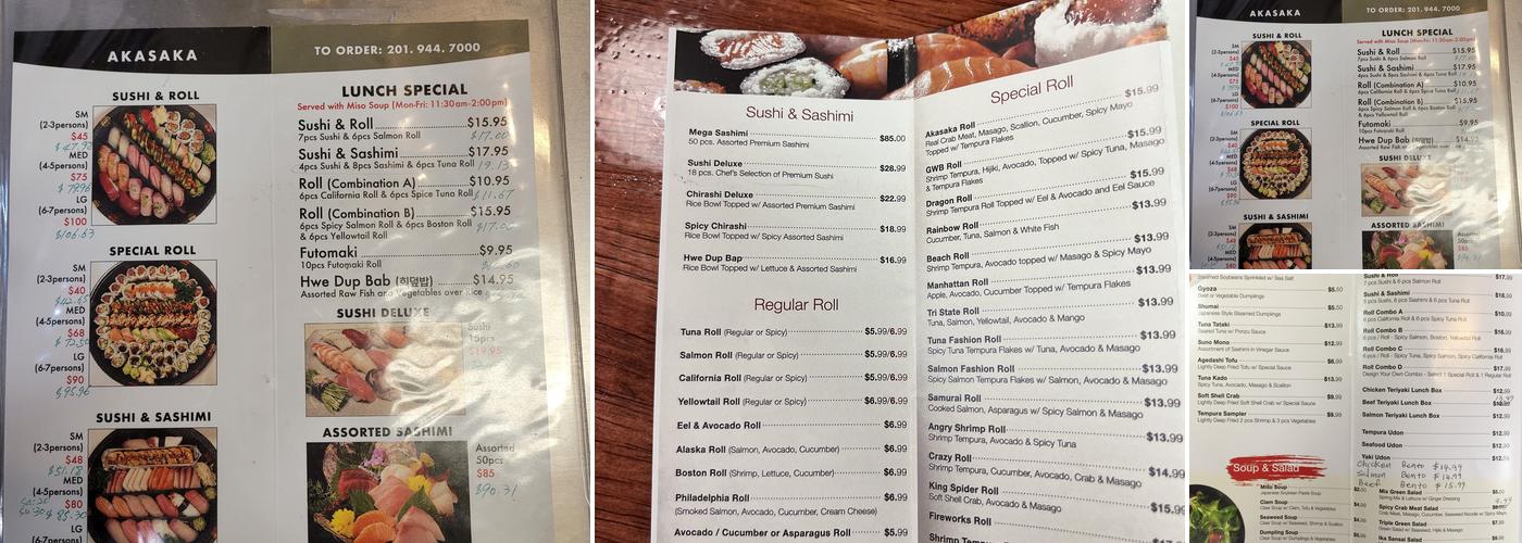 Akasaka Menu