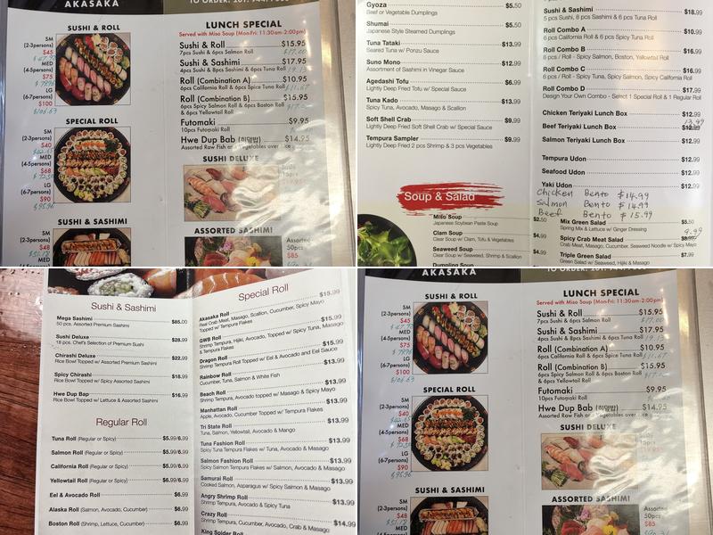 Akasaka Menu
