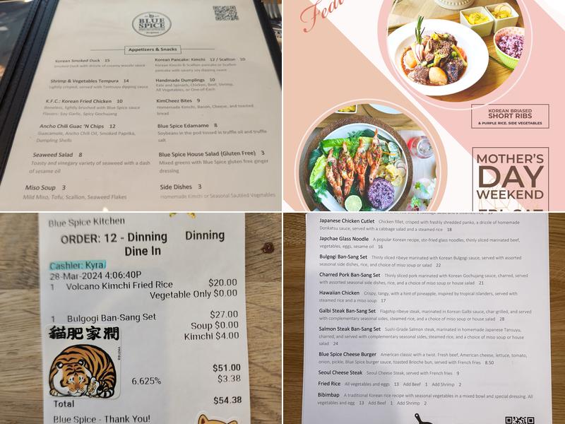Blue Spice Kitchen Menu