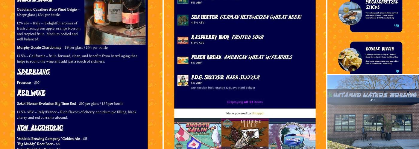 Untamed Waters Brewing Menu