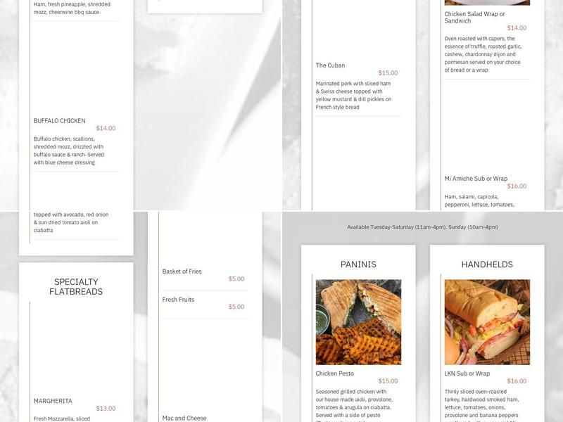 Mi Amiche Menu