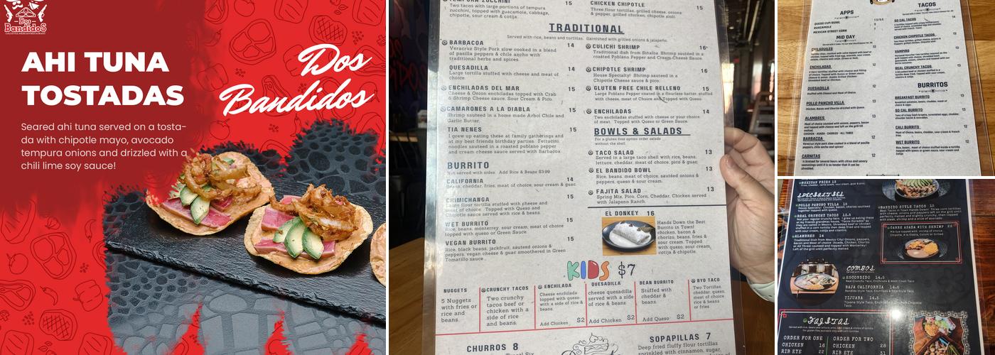 Dos Bandidos Menu