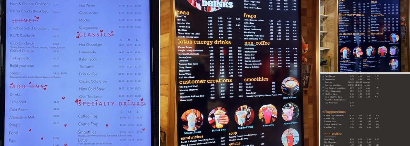 Clever Fox Coffee Company Menu