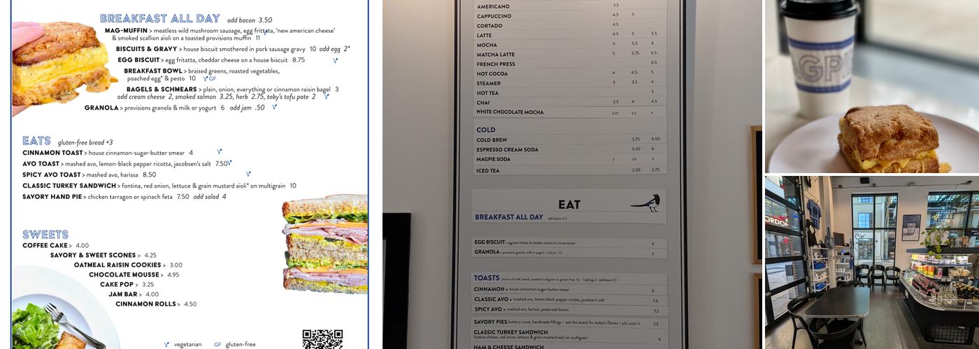 Magpie Coffeeshop Menu