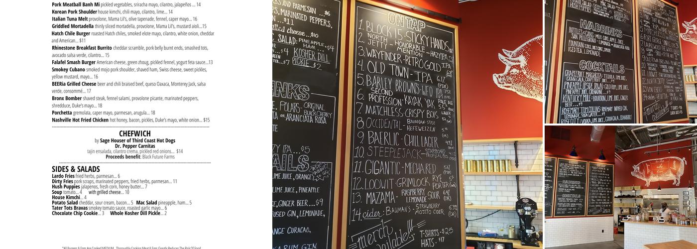 Lardo Menu