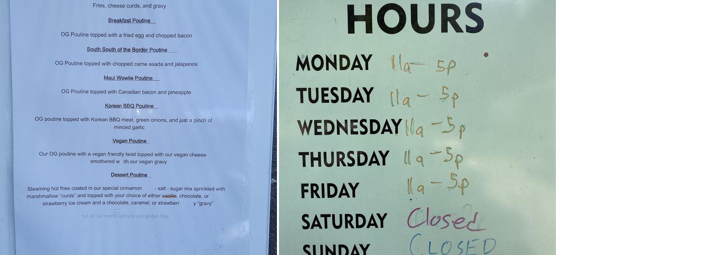 Poutine Palace PDX Menu