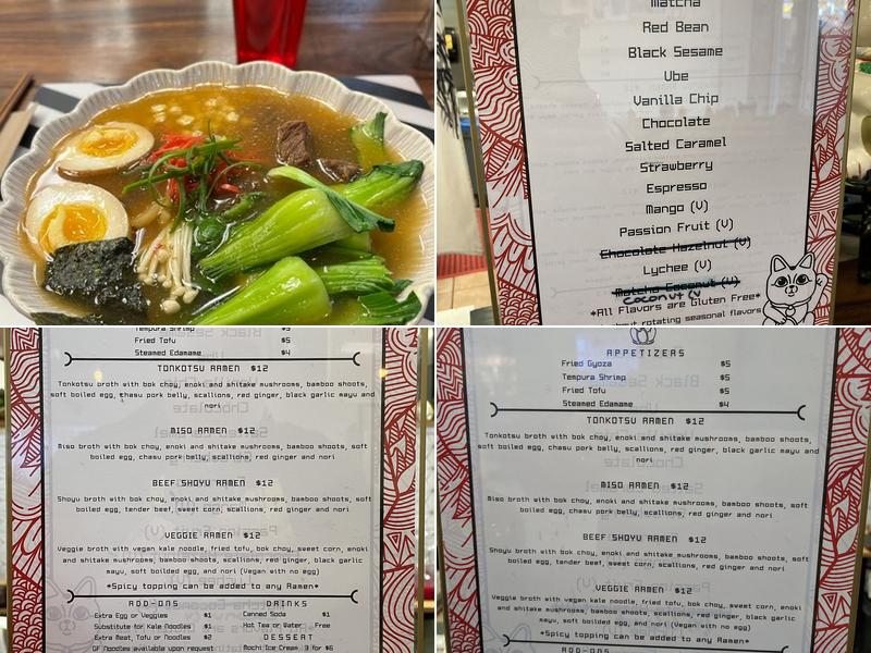 Lucky Cat Ramen Menu