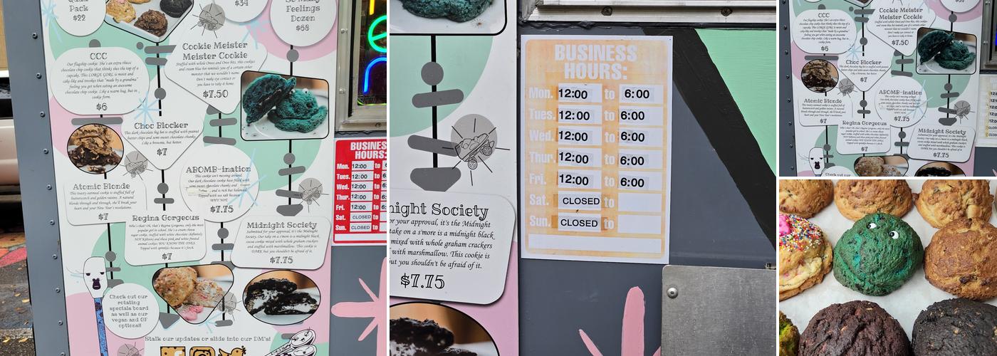 Cookie Mccakeface Menu