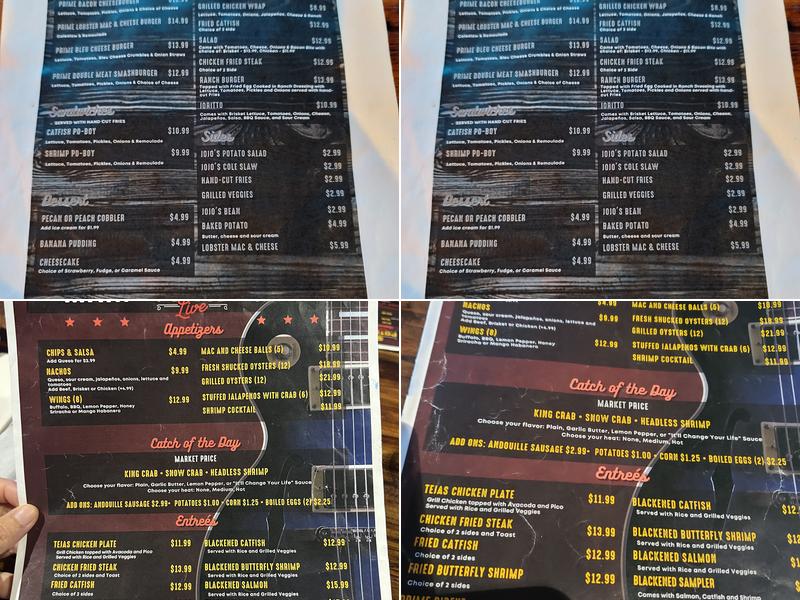 Potosi Live Menu