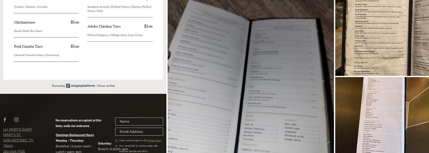 Otro Bar Menu