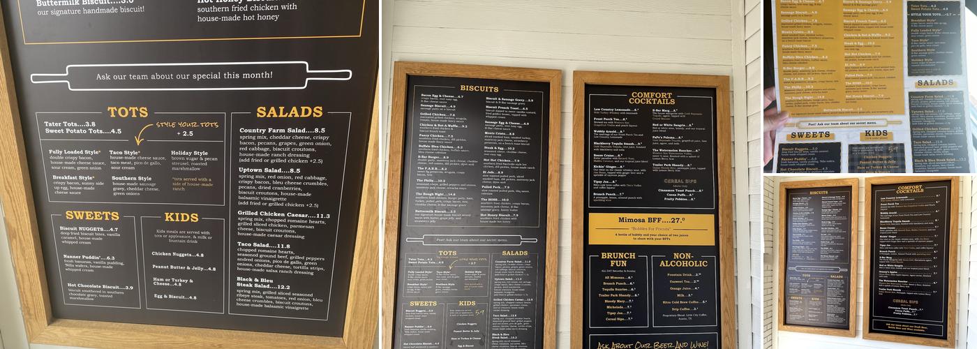 The Biscuit Bar Menu