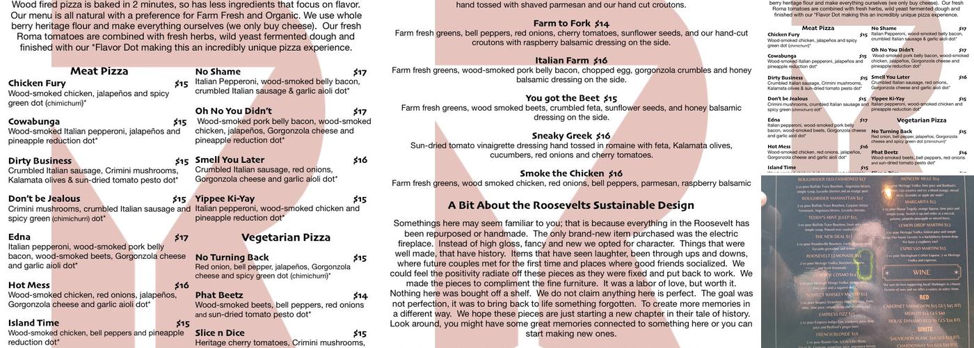 The Roosevelt Menu