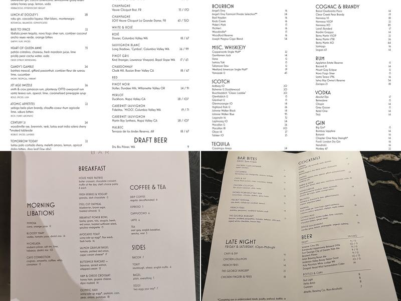 Olympic Bar Menu