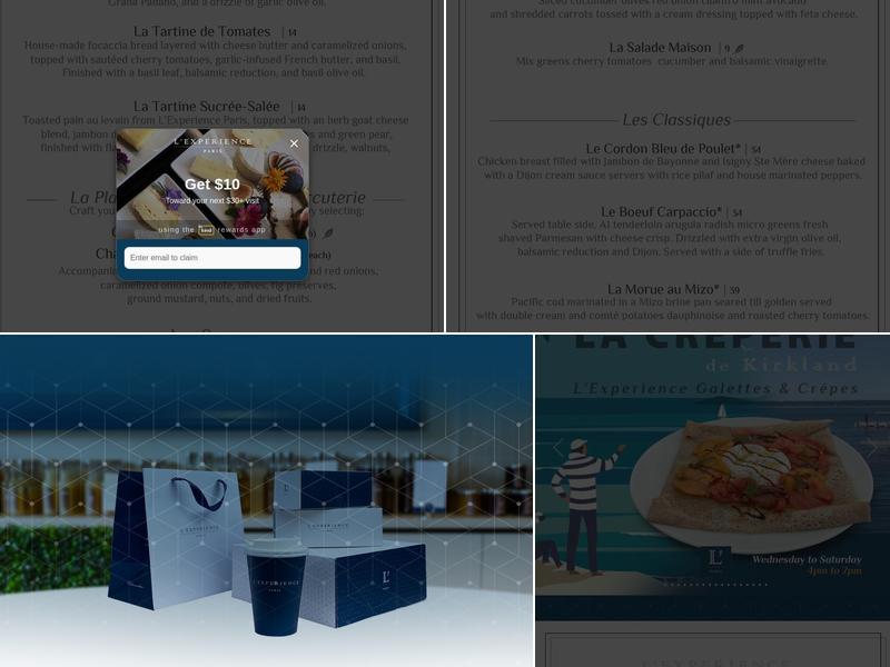 L'Experience Paris Menu