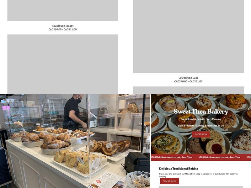 Sweet Thea Bakery Menu