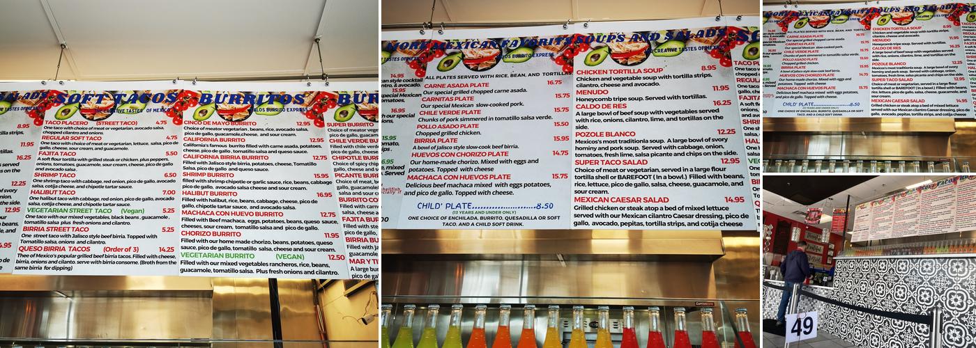 Xalos Burrito Express Midtown Menu
