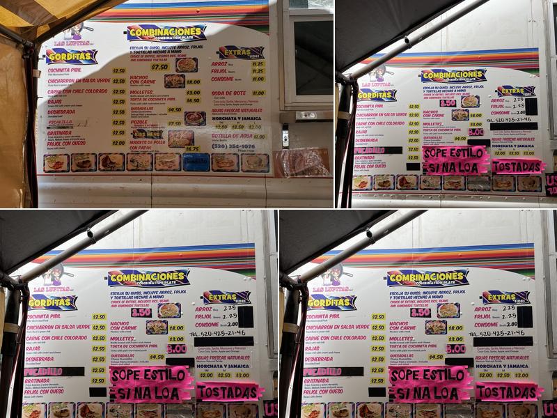 Gorditas Las Lupitas Menu