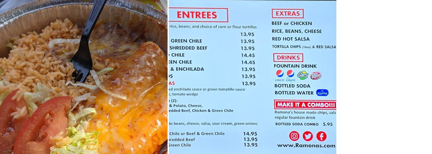 Ramona’s Mexican food Menu