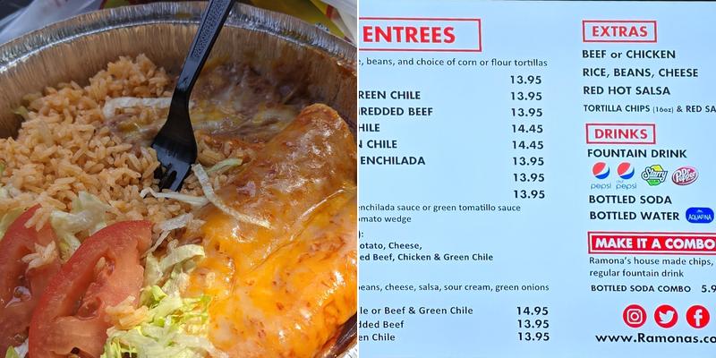Ramona’s Mexican food Menu