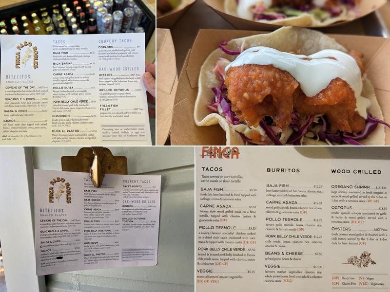 Finca Paso Robles Menu