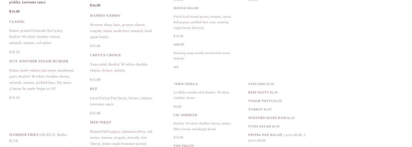 Counter Culture Kitchen & Catering Menu