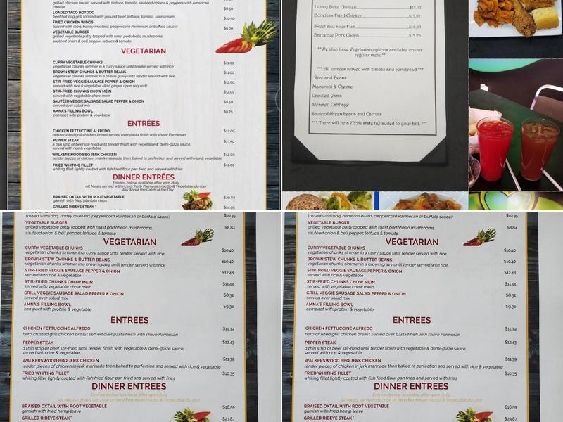 Amna's Restaurant Menu