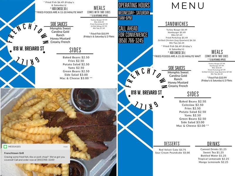 Frenchtown Grill Menu
