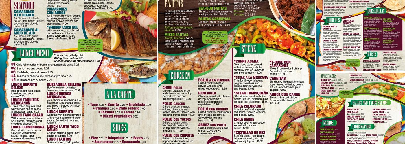 Limonar Mexican restaurant Menu