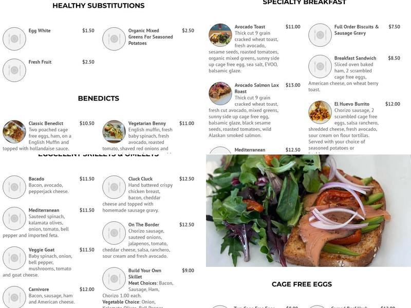 Eggcellent Cafe Menu