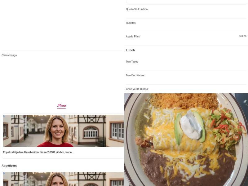 Los Potrillos Mexican Menu