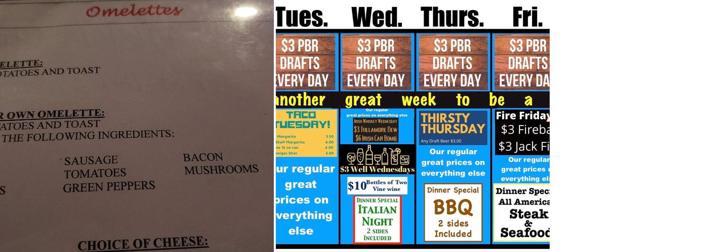 The Antelope Club Menu