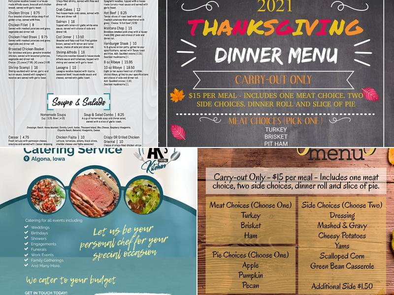 AK's Chrome Kitchen Menu