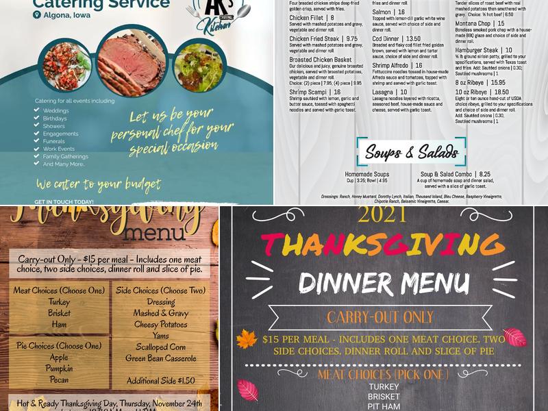 AK's Chrome Kitchen Menu