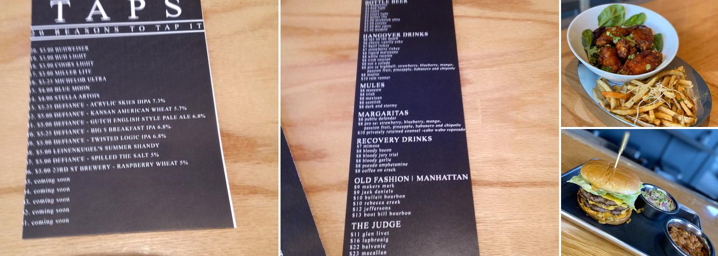 The Barrister's Bar & Judge's Grill Menu