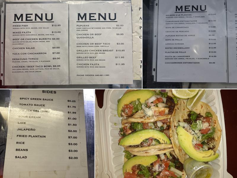 3 Hermanos: Food Truck Taqueria Y Pupuseria Menu