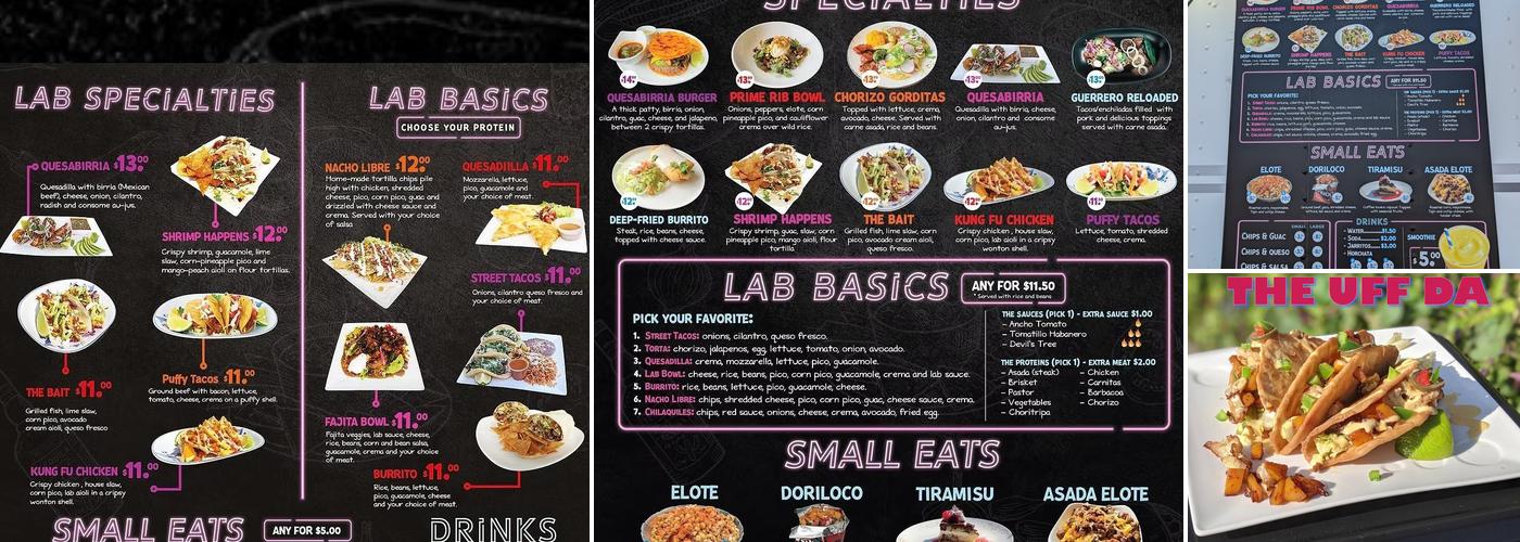 Taco Lab Menu