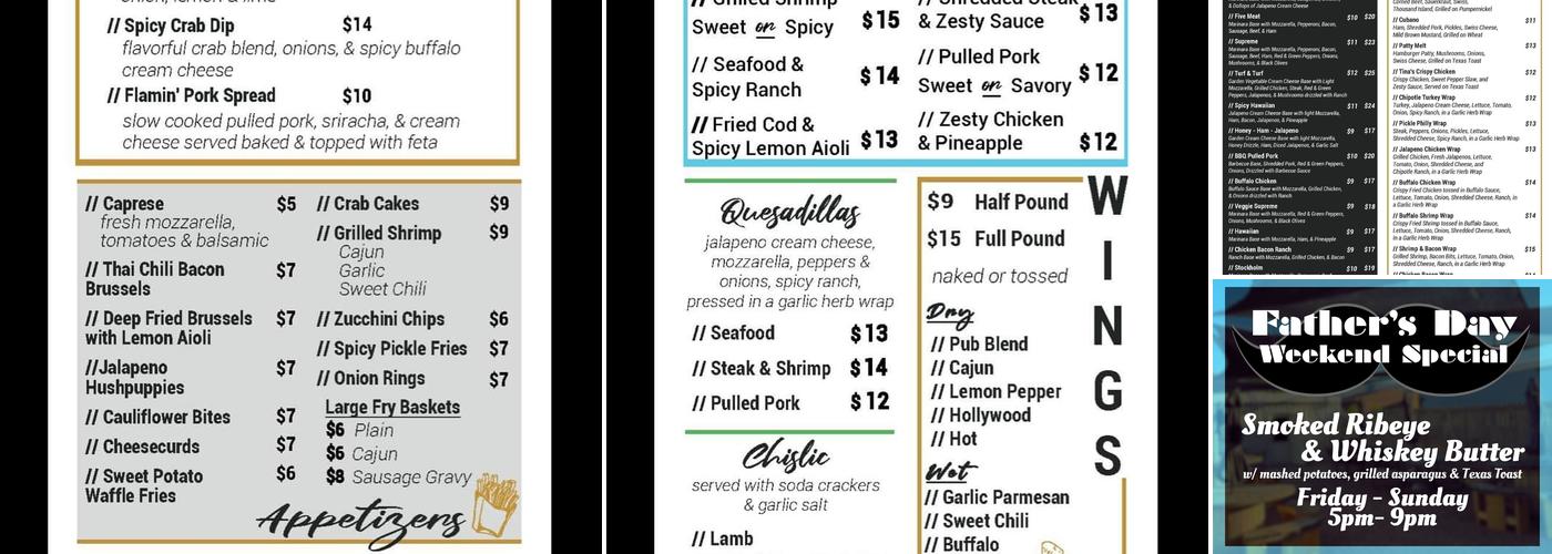 Springfield Pub Menu