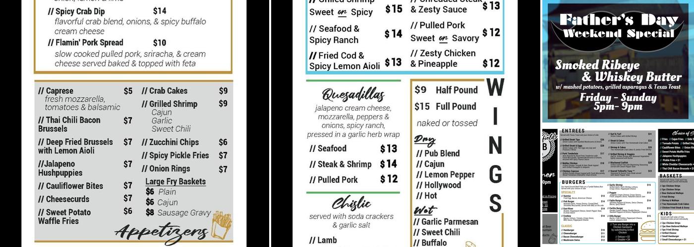 Springfield Pub Menu