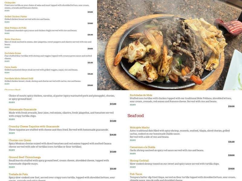 las leyendas MORRIS PLAINS Menu