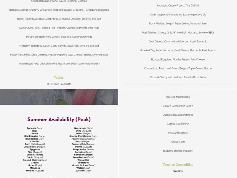 Farm Truck Philly Menu