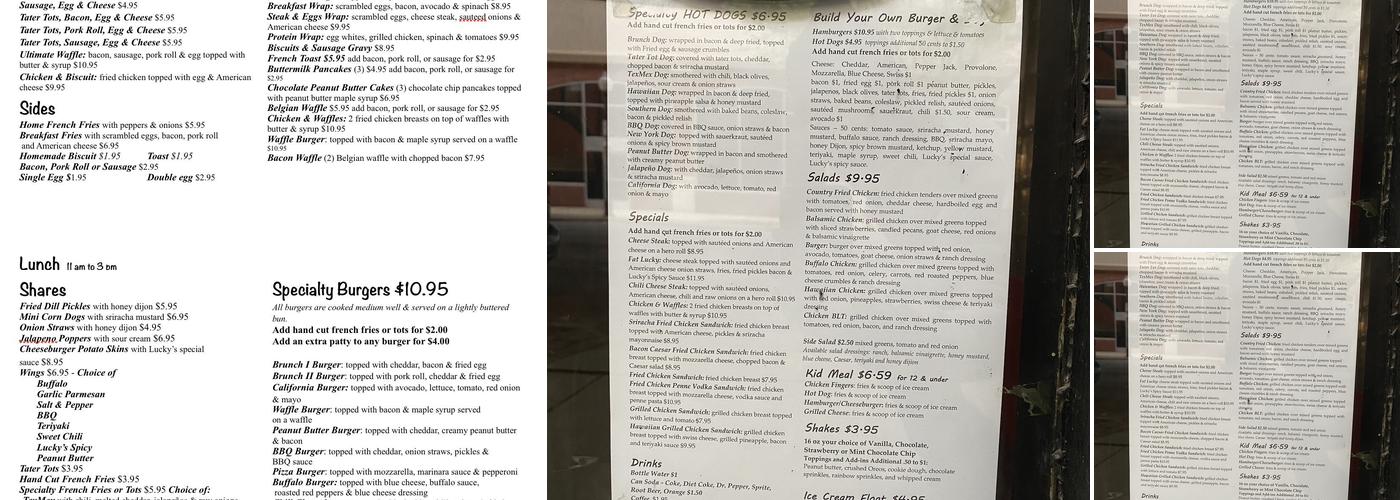 Lucky’s Lunchbox Menu