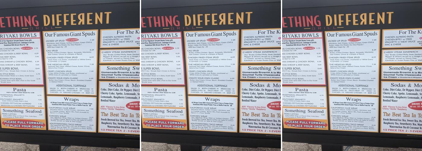 Something Different Grill-Clovis 2 Menu