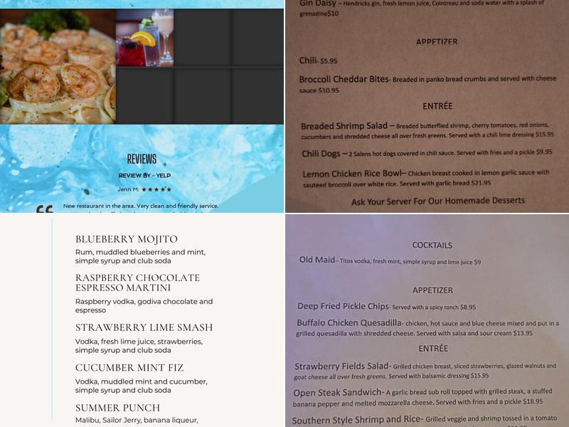 The Shore House Bar & Grill Menu