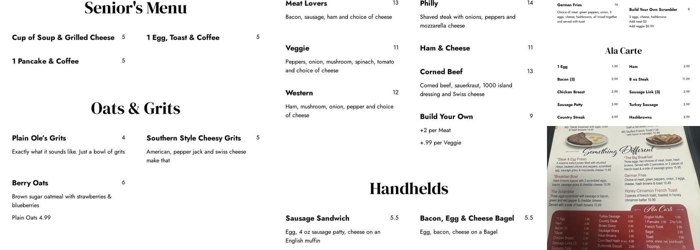 Cracked Egg Cafe Menu