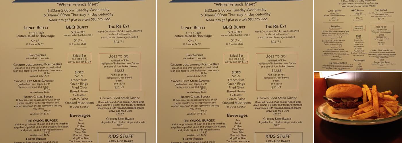 Bohemian Joe’s BBQ & More Menu