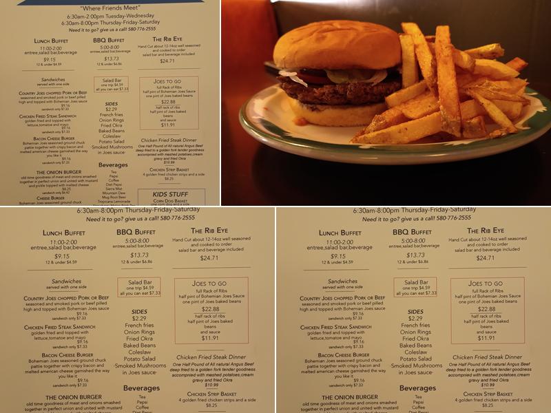 Bohemian Joe’s BBQ & More Menu