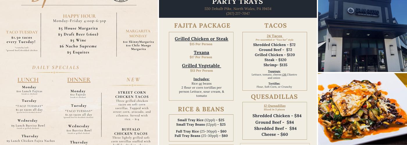 Gran Rodeo Mexican Bar & Grill - WARRINGTON Menu