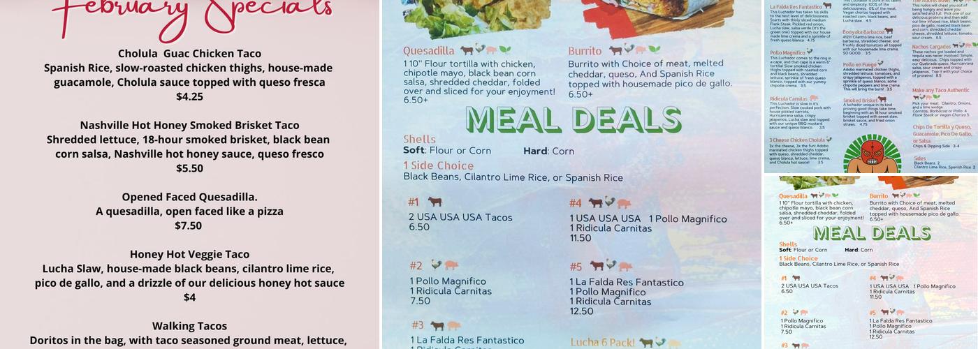 Lucha Street Tacos - Squirrel Hill Menu