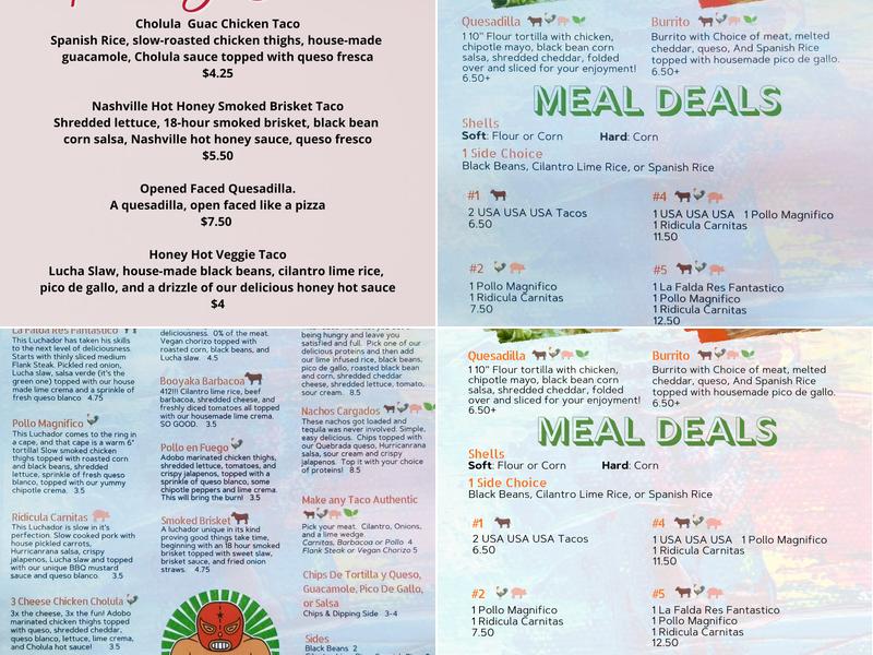 Lucha Street Tacos - Squirrel Hill Menu